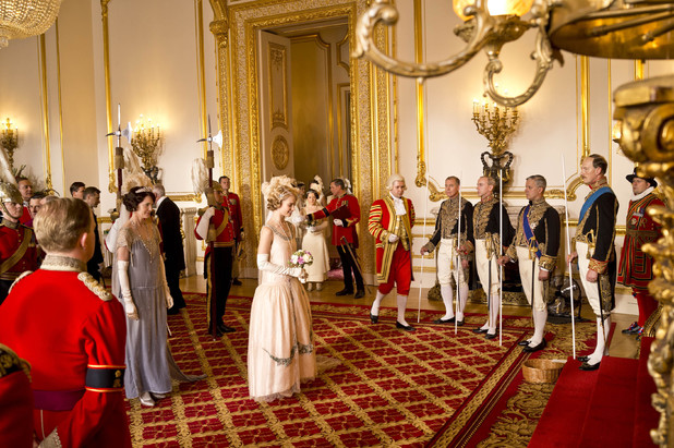 Elizabeth McGovern as Cora, Countess of Grantham & Lily James as Lady Rose in Downton Abbey Christmas Special