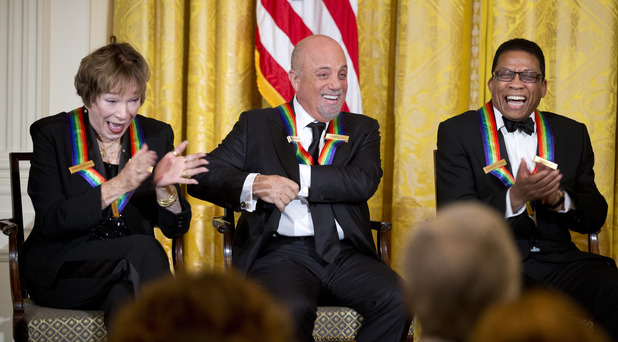 Shirley MacLaine, Billy Joel and Herbie Hancock at the Kennedy Center Honors in the East Room of the White House