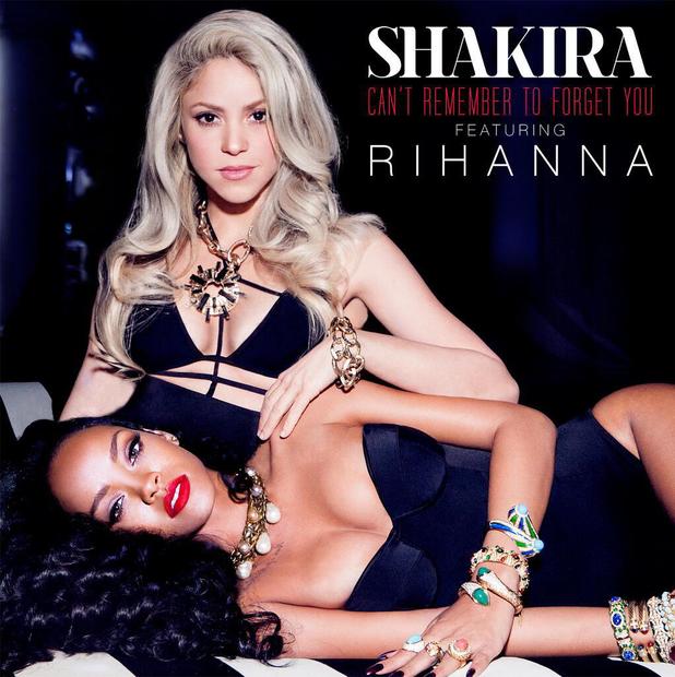 Shakira and Rihanna 'Can't Remember To Forget You' single artwork.