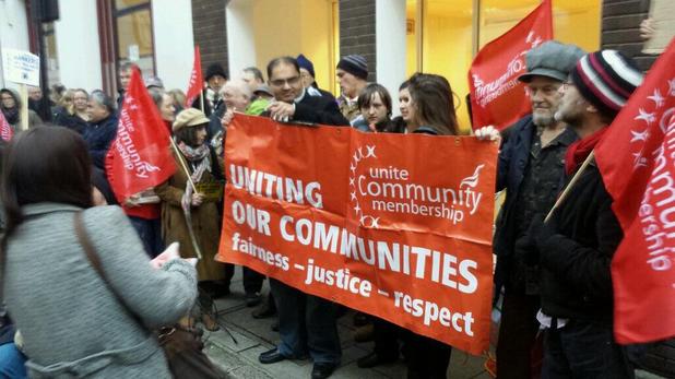 Unite Community's protest at Love Productions over Benefits Street