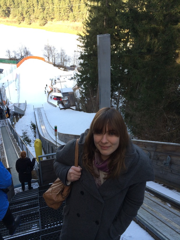 Digital Spy's Catriona at the top of The Jump