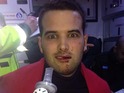 Jess Wright, Ricky Rayment treated for injuries including a broken finger after taxi crash.
