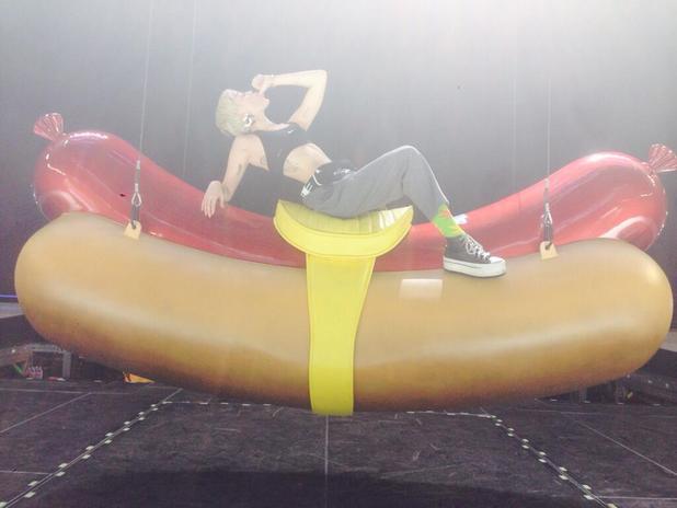 Miley Cyrus 'Bangerz' tour rehearsals.