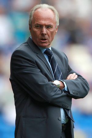 Leicester City's manager Sven-Goran Eriksson on the touchline