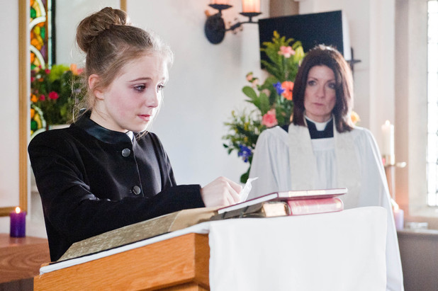 Belle talks at Gemma's funeral.