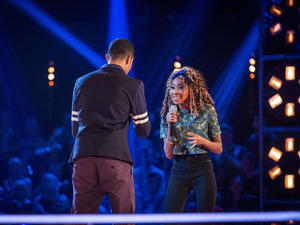 Femi Santiago and Iesher Haughton battle on The Voice