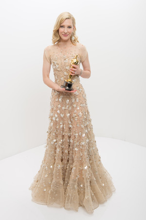A.M.P.A.S. After winning the category Performance by an Actress in a Leading Role for her role in "Blue Jasmine", actress Cate Blanchett poses backstage with her Oscar®.
2 Mar 2014
86th Annual Academy Awards Oscars, Portraits, Los Angeles, America - 02 Mar 2014