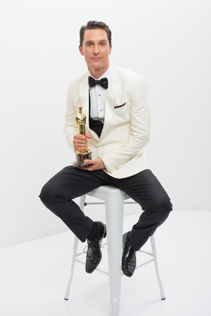 A.M.P.A.S. After winning the category Performance by an actor in a Leading role for his role in "Dallas Buyers Club", actor Matthew McConaughey poses backstage with his Oscar®.
2 Mar 2014