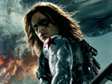 The artwork shows the film's villain the Winter Soldier played by Sebastian Stan.
