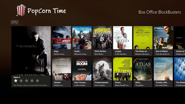 popcorn time movie selection