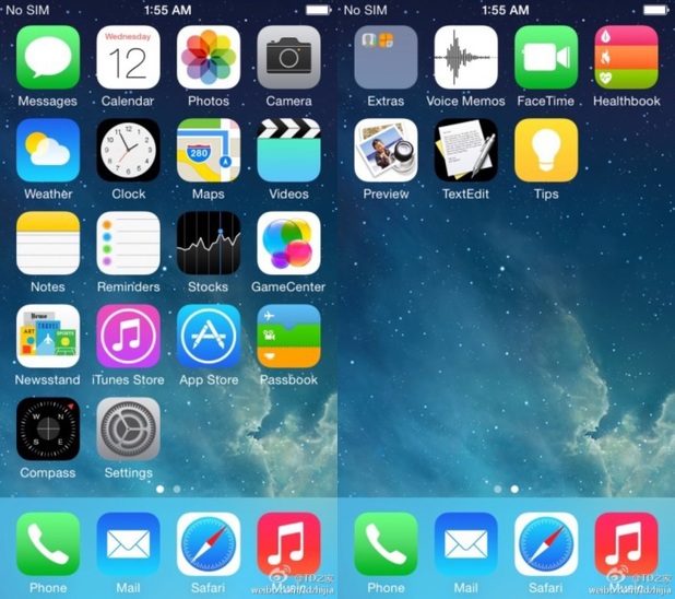 Purported leaked screenshot of iOS 8