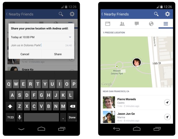 Facebook Nearby Friends