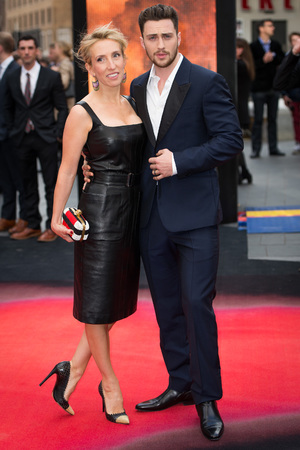 LONDON, ENGLAND - MAY 11: Sam Taylor Wood and Aaron Taylor Johnson attends the European premiere of 'Godzilla' at the Odeon Leicester Square on May 11, 2014 in London, England. (Photo by Ian Gavan/Getty Images)