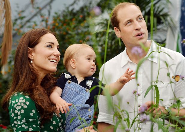 Prince William, Kate Middleton and Prince George on a visit to the Sensational Butterflies exhibition at the Natural History Museum, London