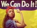 The singer strikes the pose during a visit to museum with Jay Z and Blue Ivy.