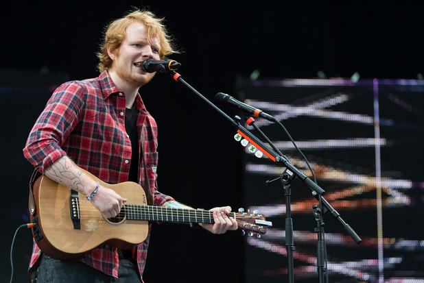 Ed Sheeran performs on stage at V festival 2014