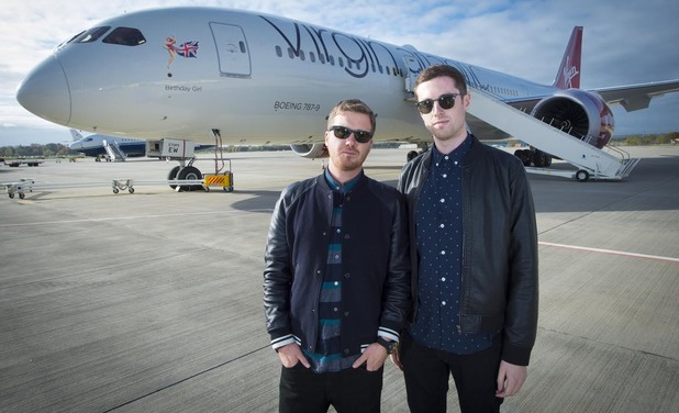 Rudimental & Gorgon City at London Gatwick airport before departnig to play gig 30,000ft in the sky