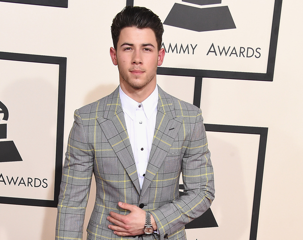Nick Jonas arriving at the 57th Annual Grammy Awards