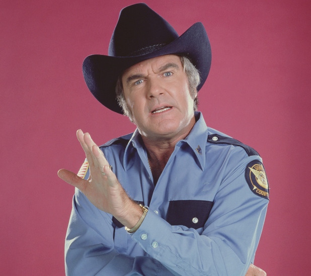 James Best as Sheriff Rosco P. Coltrane in The Dukes of Hazzard