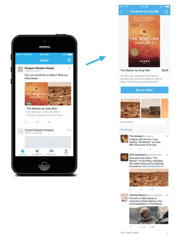 Twitter - Products and Places page example