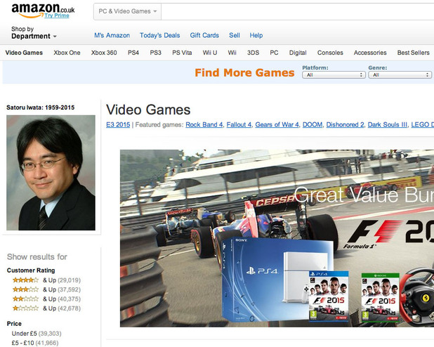 Iwata Amazon implemented tribute on their website game