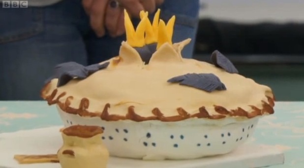 Victoria's blackbird cake on The Great British Bake Off