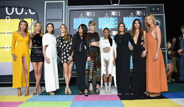 Taylor Swift is joined by her Bad Blood co-stars at the MTV Video Music Awards.