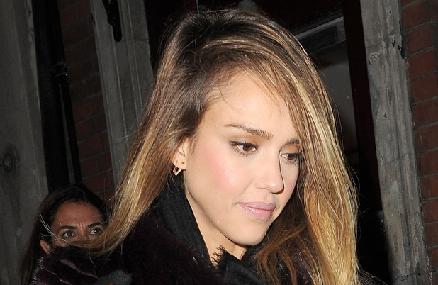 Jessica Alba arrives at Loulou's private members club just after midnight, leaving at 2.30am appearing a little worse for wear. London, England - 06.12.12