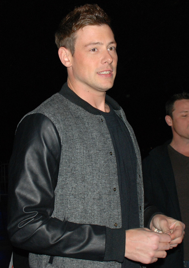 Cory Monteith arrives at the Staples Centre to watch the LA Lakers