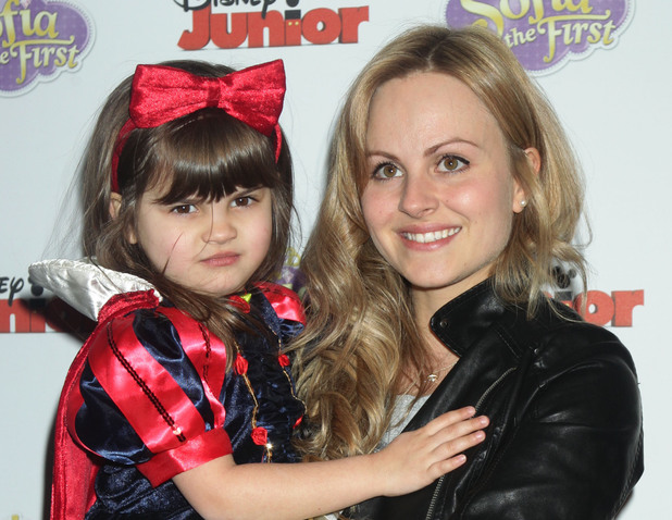 Tina O'Brien and daughter Scarlett arriving for the VIP family screening to launch Disney's new series Sofia The First.