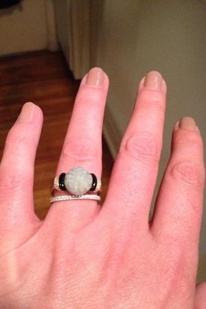 Paget Brewster posts a photo of her engagement ring on Twitter.