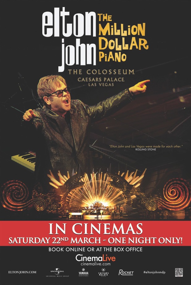 Elton John Las Vegas concert for one-off cinema screening - Music News ...